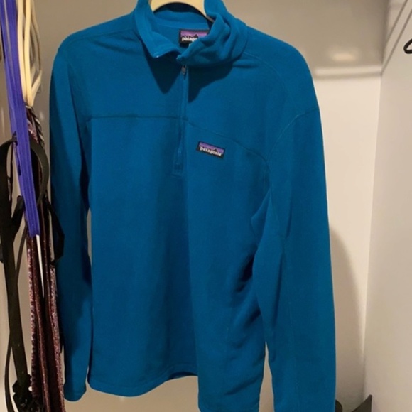 Patagonia Mens Micro D Fleece Pullover Quarter Zip Blue Size S - Picture 1 of 1